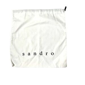 Sandro drawstring dust bag white black logo‎ purse or shoes drawstring